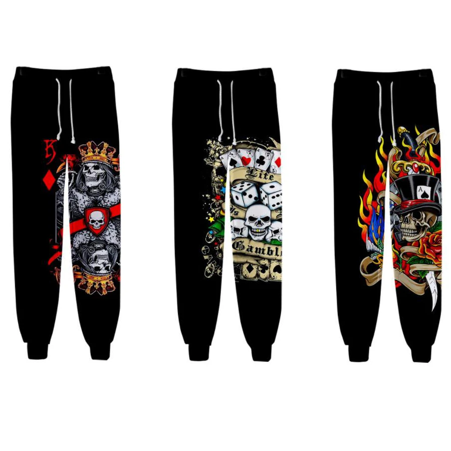 

Skull & Poker Sweat Pants 3D Joggers Pants Men/Women Casual Trousers Harajuku Hip Hop Sweatpants Pantalon Homme Streetwear