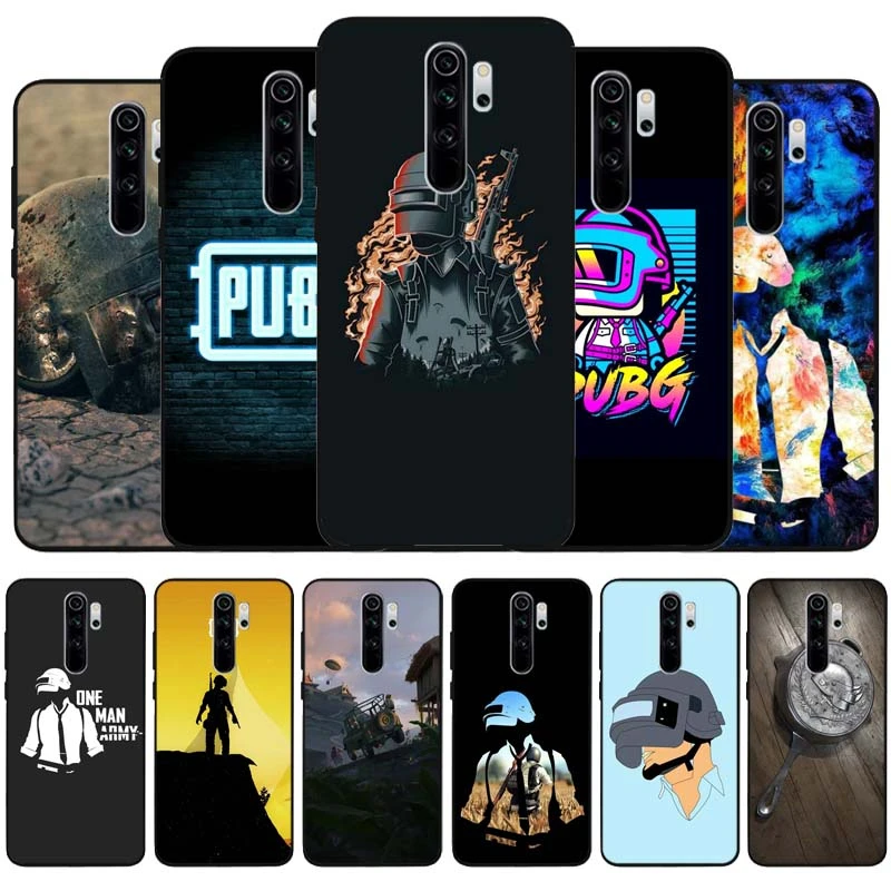 xiaomi leather case case PUBG Game black Silicone Phone Case For Redmi note 9 8 7 Pro S 8T 7A Cover cases for xiaomi blue