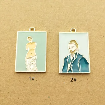 

10pcs 16x24mm enamel painting charm for jewelry making and crafting fashion earring pendant necklace bracelet charm