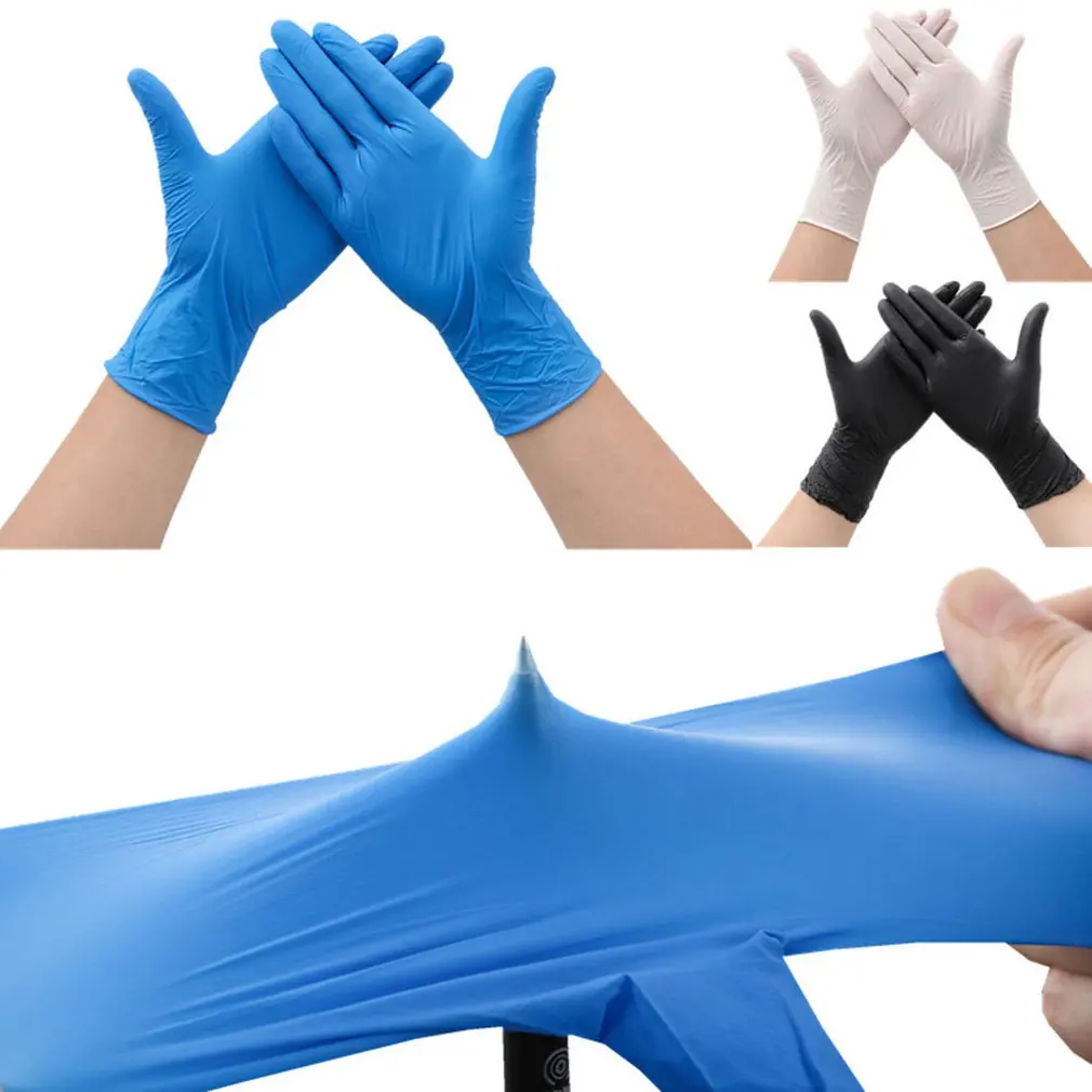 

100pcs Disposable Nitrile Exam Gloves Powder Free Strong Non Latex Non Vinyl
