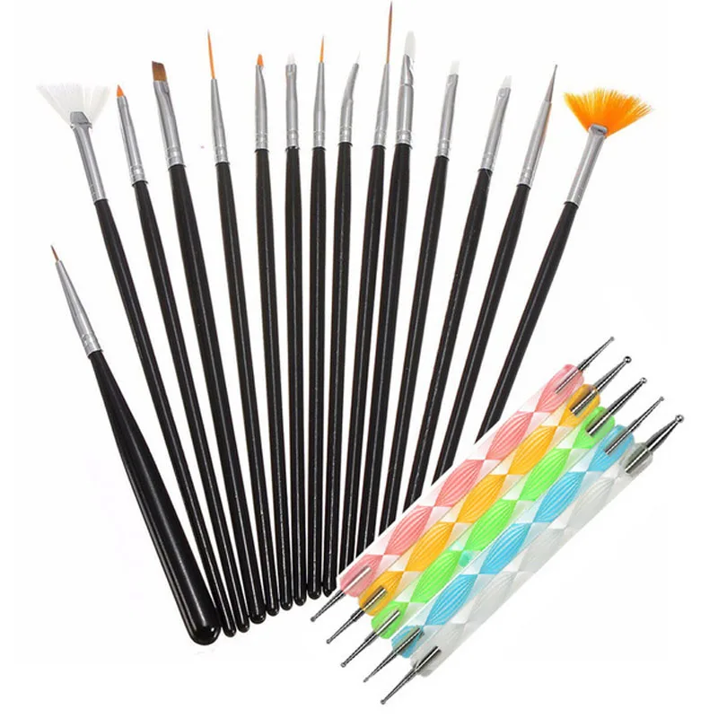 1kit Nail Art Brush 20pcs/set Different Head Brush For Nails,paints