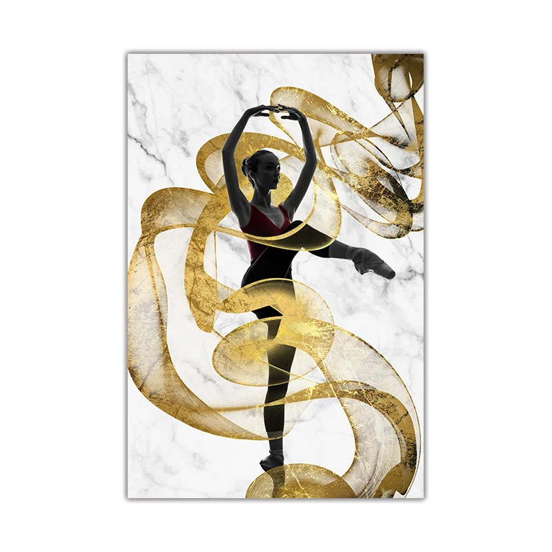 Gold-Ribbon-Flying-Dancer-Girl-Wall-Art-Canvas-Abstract-Poster-Prints-Painting-Modern-Decoration-Picture-Living (5)