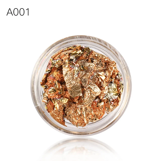 1 Box Gold Silver Irregular Aluminum Foil Paper Nail Art Sticker 3D Glitter DIY Manicure UV Gel Polish Nail Decoration Tools S00541