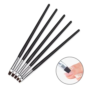 

5PCS Set Nail Art Brush Flat Pen Painting Tips Builder Acrylic UV Gel Polish Extension Design Sculpture Manicure Tools