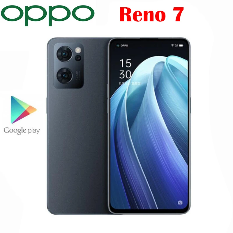 OPPO – authentique smartphone Reno 7 5G, téléphone portable, écran AMOLED  de 6.43 pouces, caméra de 64 mpx, connectivité NFC, batterie de 4500Mah,  Charge rapide de 60W