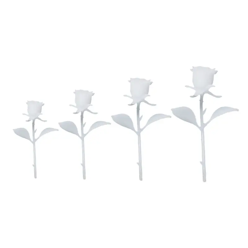 

DIY 3D Mini Rose Shape Epoxy Molds Crafts Jewelry Making Silicone UV Resin Mold White transparent