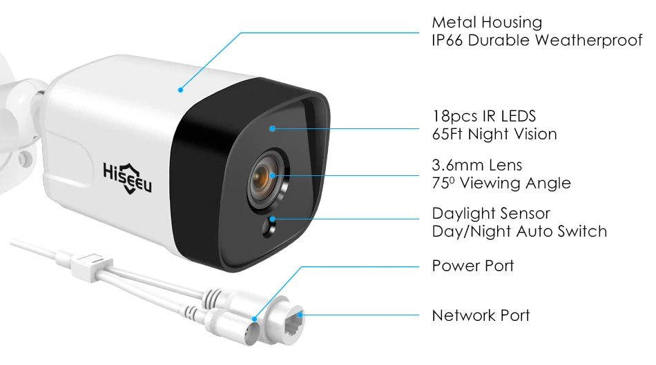 Hiseeu 5MP 2MP камера видеонаблюдения POE IP камера Аудио H.265 1080P наружная Водонепроницаемая камера видеонаблюдения ONVIF для POE NVR P2P