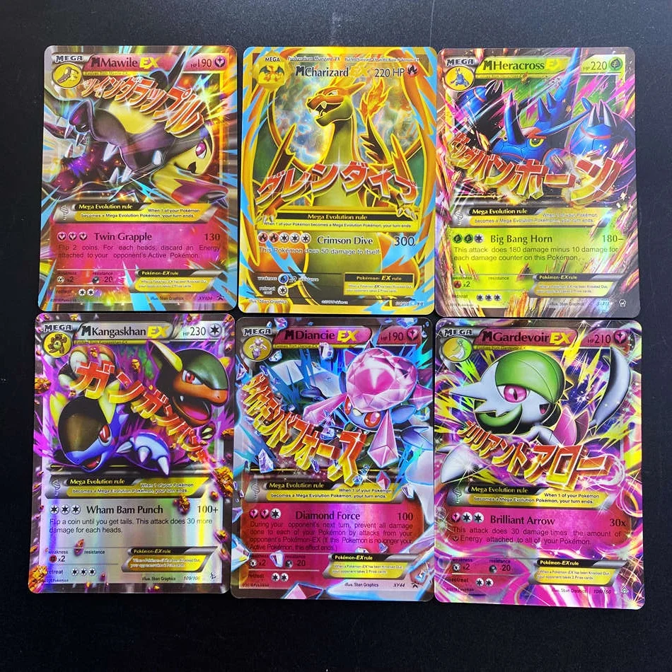 60pcs Mega Ex Pokemon Cards Box Display English Version Pokemon Shining Cards Playing Game Collection Booster Kids Toy Gift Game Collection Cards Aliexpress