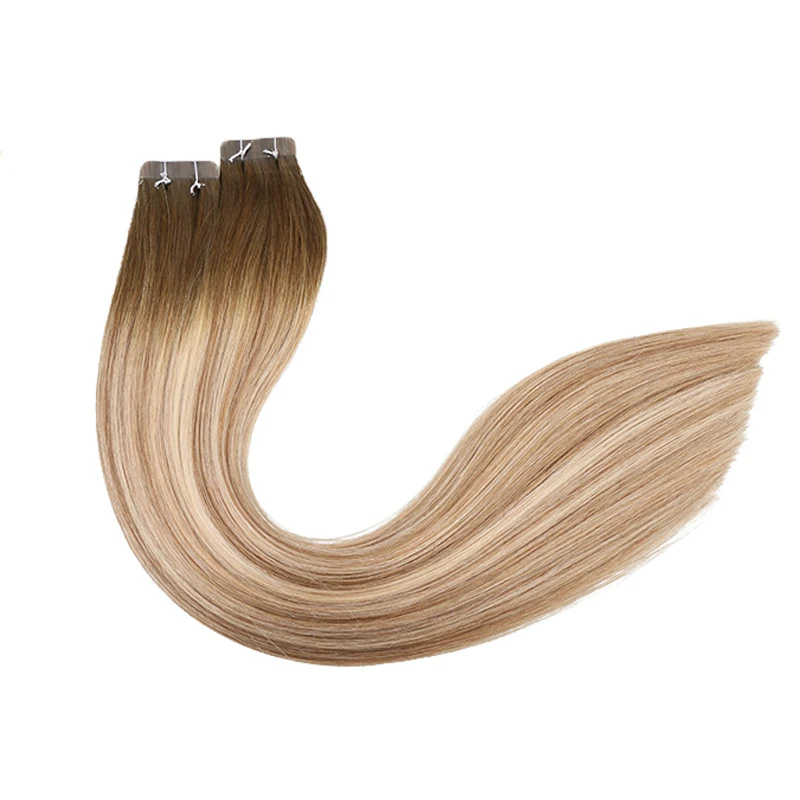 Toysww Remy Tape In Human Hair Extensions Double Drawn Adhesive Straight Hair Skin Weft 14- 24 Multi Colors (9)