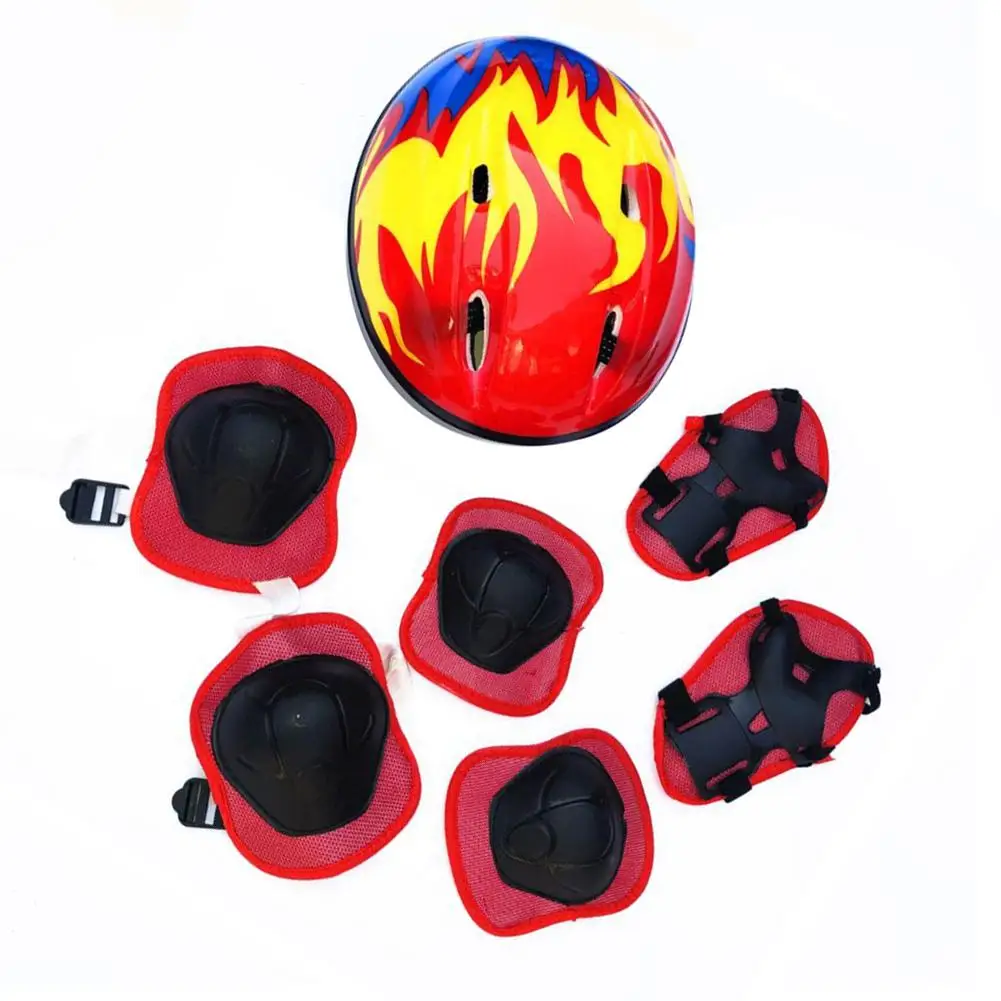 7pcs/set Kids Skating Cycling Helmet Guard Elbow Knee Wrist Pads