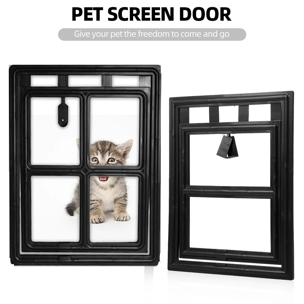 

Dog Cat Flap Door Automatic Pet Screen Entry Large Door for Dogs Gate Protection Cats Door Windows Lockable Safe Pets Supplies