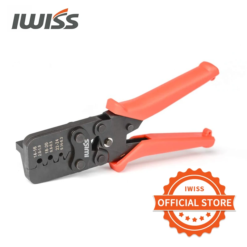 IWISS IWS-1424BN AWG24-14 Crimping Delphi Weather Pack Metri-Pack Connectors Crimp Terminals and Seal In ONE Cycle with Locator