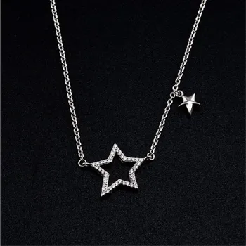 

Temperament Fashion Microstrip Star Necklace Necklace Pendant 925 Sterling Silver Jewelry Necklace H70