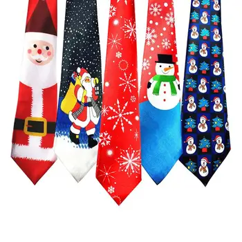 

Xmas New Year DIY Christmas Santa Snowman Tie Men's Fashion Neckties Festival Party Decorations Soft Designer Character Necktie