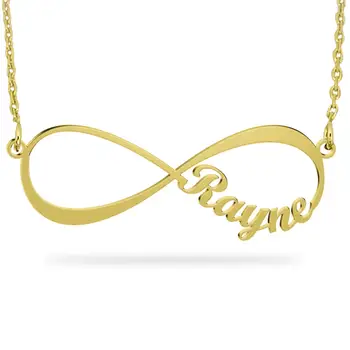 

Infinity Name Necklace Personalized Gold Plated Nameplate Necklace Custom Made with Any Names Pendant Jewelry Gift for Women