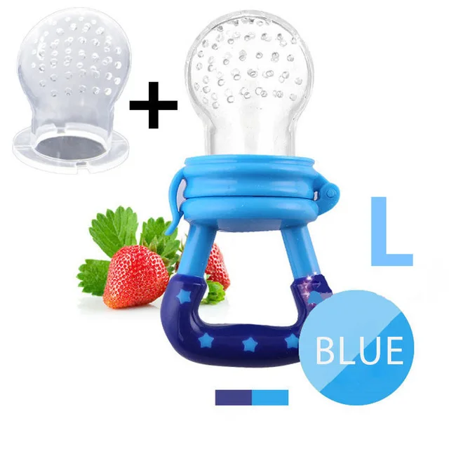 blue L Свежая еда Nibbler детская соска для кормления детей фрукты кормушка соски для кормления безопасные детские принадлежности соска бутылочка с соской - Цвет: blue L