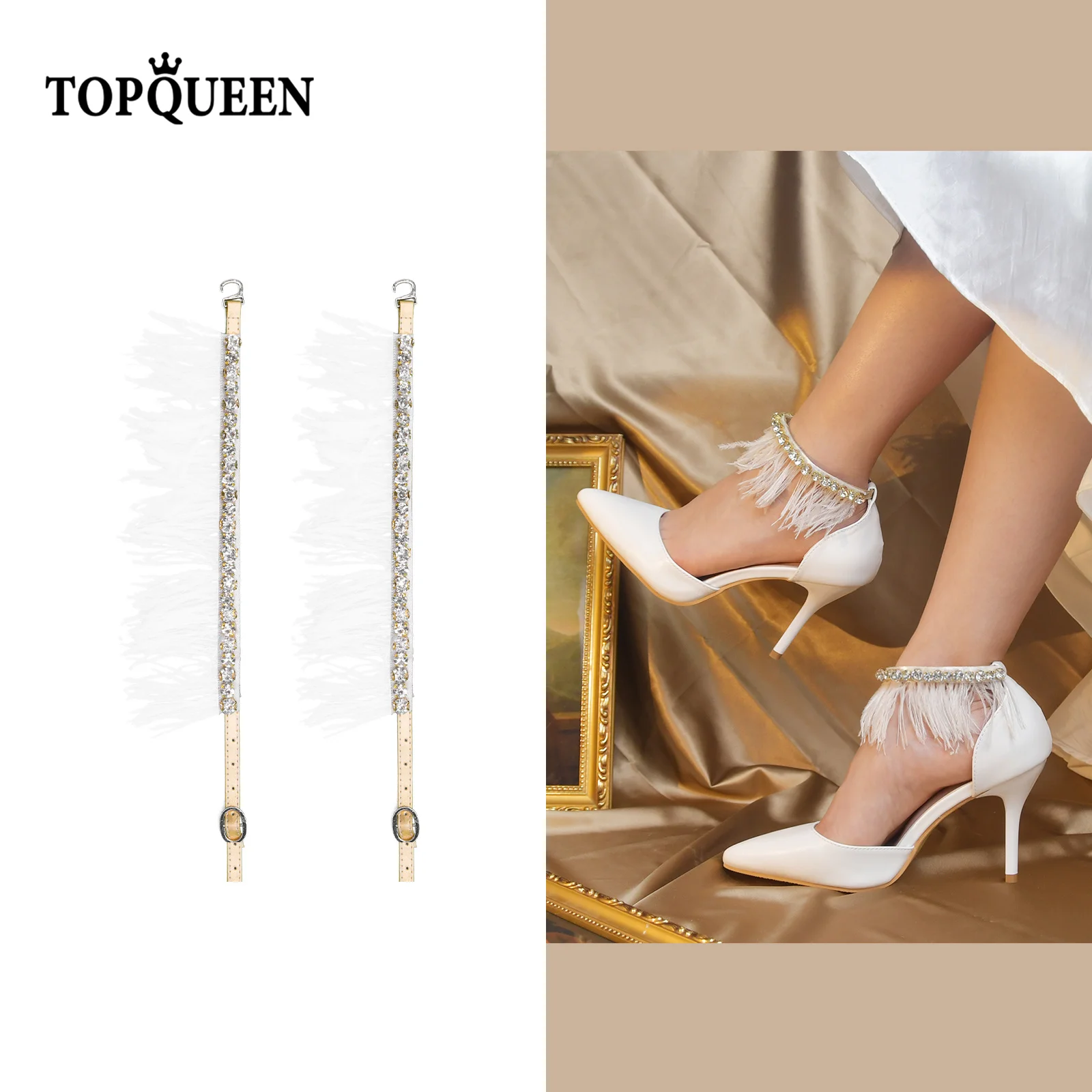 

TOPQUEEN-AS04 Women’s Detachable PU Leather Shoe Straps Anti-loose Shoelace Accessories Anti-slip