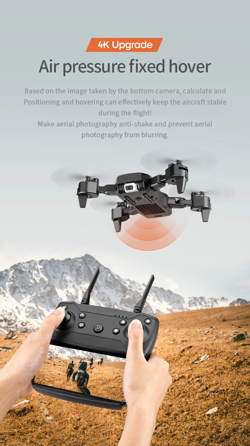 Perfect for Beginners Drone 4k HD Wide Angle Camera 1080P WiFi fpv Drone Dual Camera