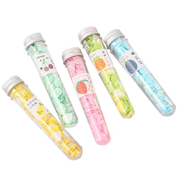 

5 Pieces Ran Color Portable Travel Paper Soap Hand Wash Bath Shower Bubbly Flower Small Paper Soap Slice Box