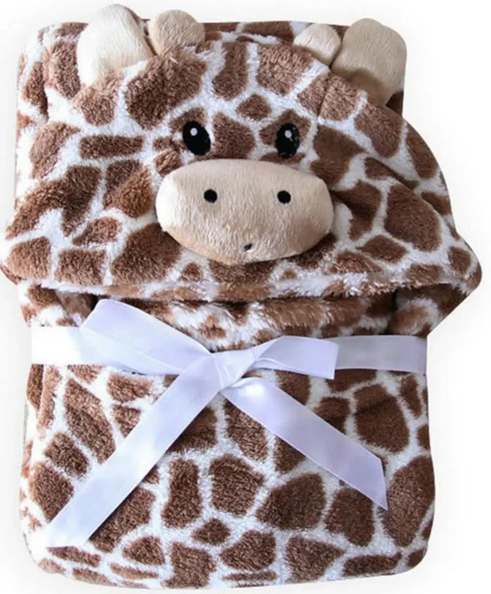 Baby Bathrobe Baby Towel 100cm Bear Shaped Soft Infant Newborn Giraffe Blanket Cartoon Pattern
