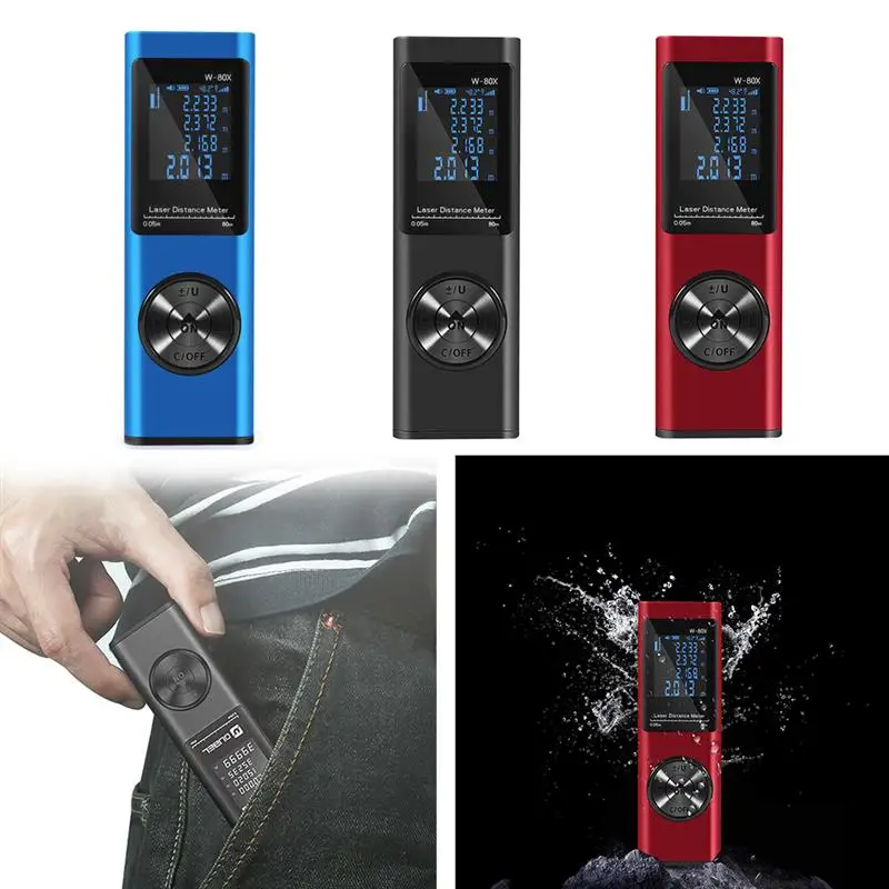 

40/80m Digital Laser Rangefinder Portable Laser Distance Meter USB Charging Rangefinder Mini Handheld Distance Measuring 2020
