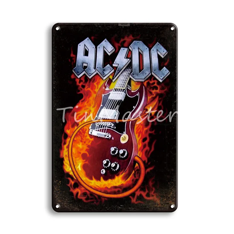 Группа acdc рок-н-ролл металлическая жестяная вывеска Ретро музыкальный бар Паб домашний декор винтажный рок-н-ролл для спальни настенный художественный металлический плакат табличка - Цвет: 40186