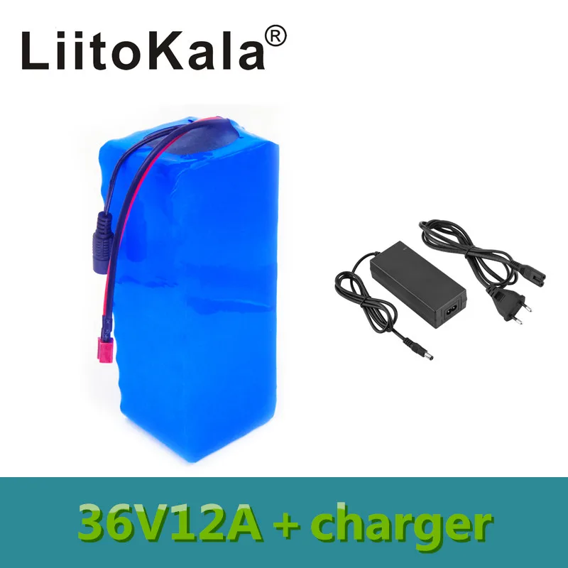 LiitoKala 36 V 12AH Bicicleta elestrica Da Bateria consulido em Bateria de litio BMS 20A 36 Volt com 2A Carga Ebike bateria