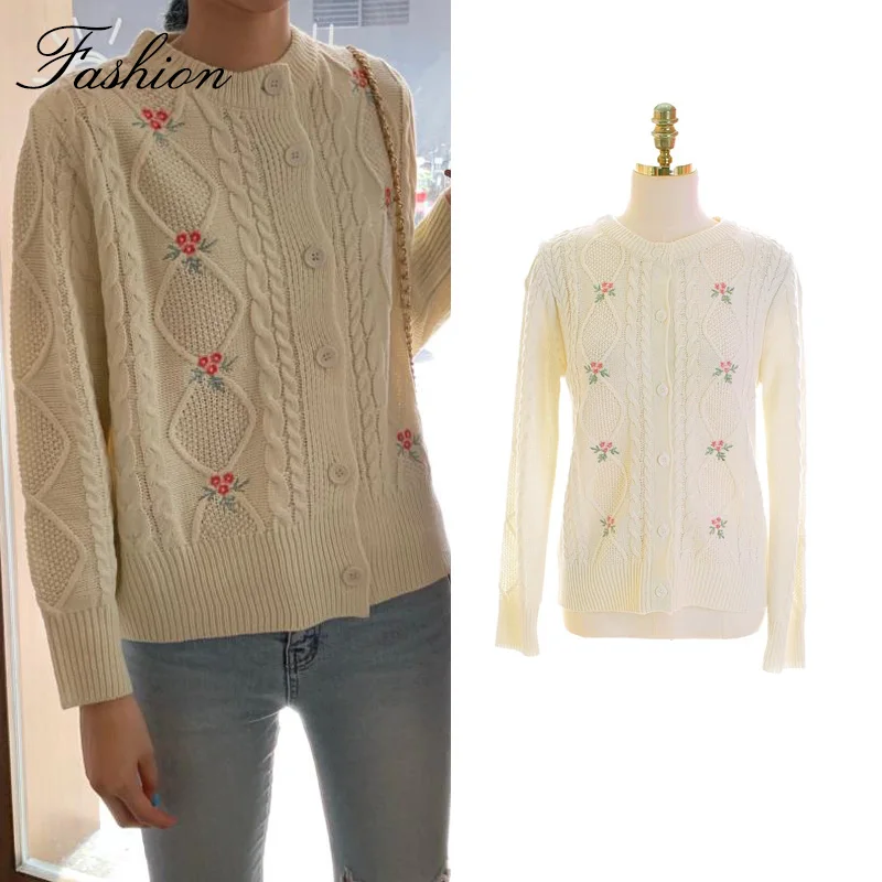 

2019 Autumn Winter Women Cardigans Sweater O-Neck Japan Korean Style Knitwear Single Breasted Casual Knit Cardigan Cute Coat