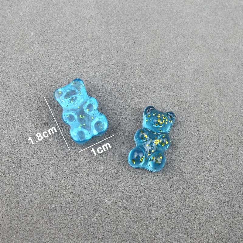 40Pcs Glitter Bear Flatback Planar Resin Color Ornaments DIY Crafts Supplies Phone Shell Patch Art Material Hair Accessories Toy