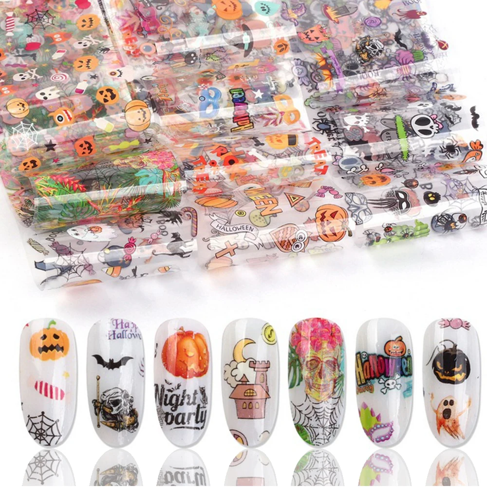 10 шт. фольга для ногтей на Хэллоуин | Красота и здоровье
