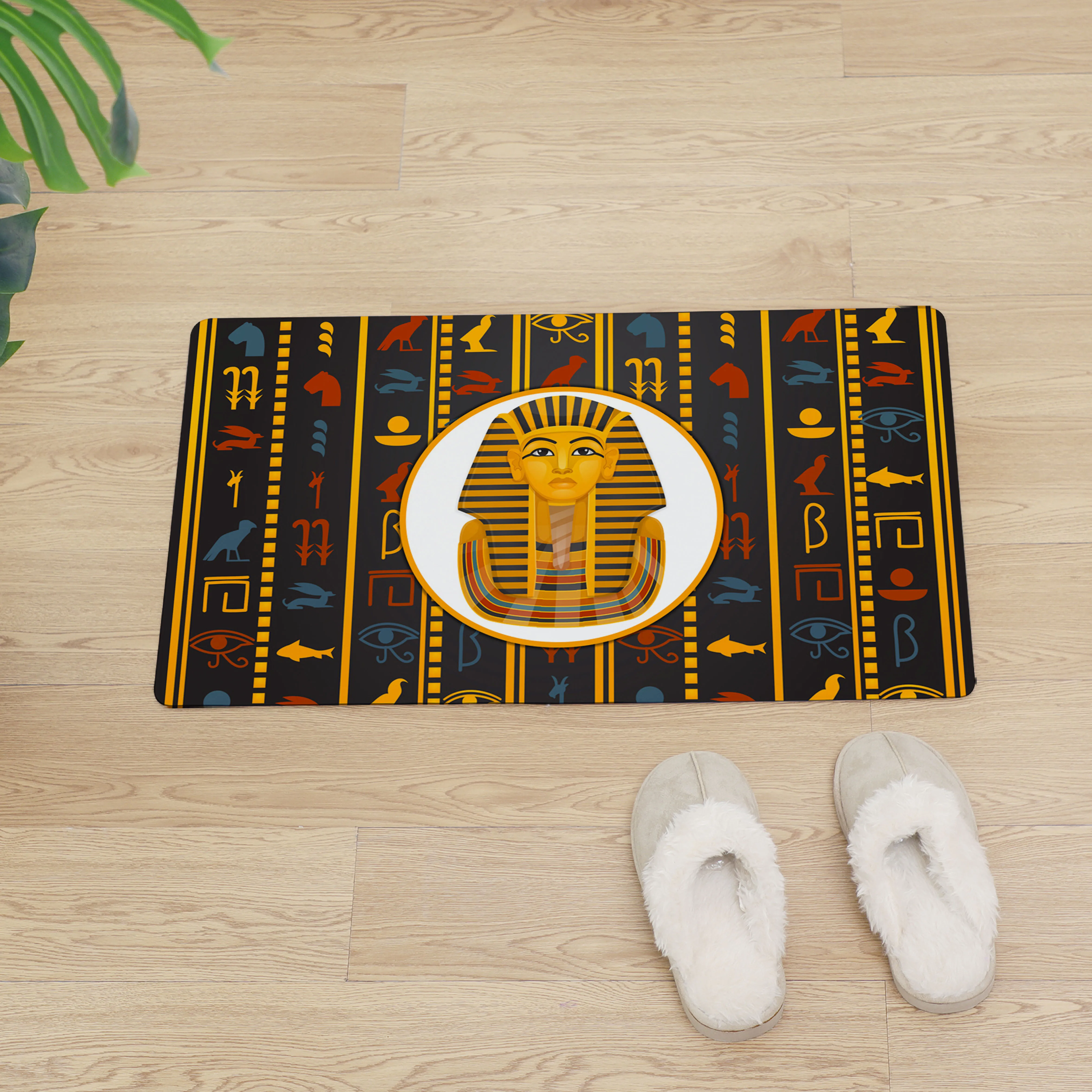 

Egyptian Pharaoh Entrance Doormat Kitchen Mats For Floor Door Mats Non-slip Home Mat PVC Soft Skin Entrance Floor Mat Carpets