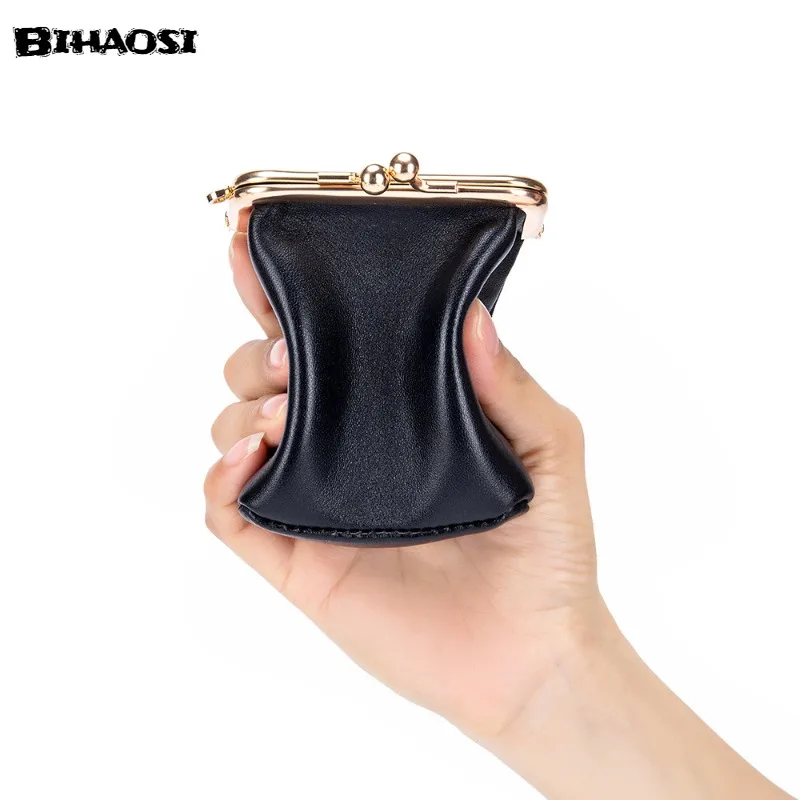 Leather Mini Change Bag Mouth Red Bag Men\'s And Women\'s Earphone Storage Bag Earphone Bag Candy Coin Bag Wholesale Purse