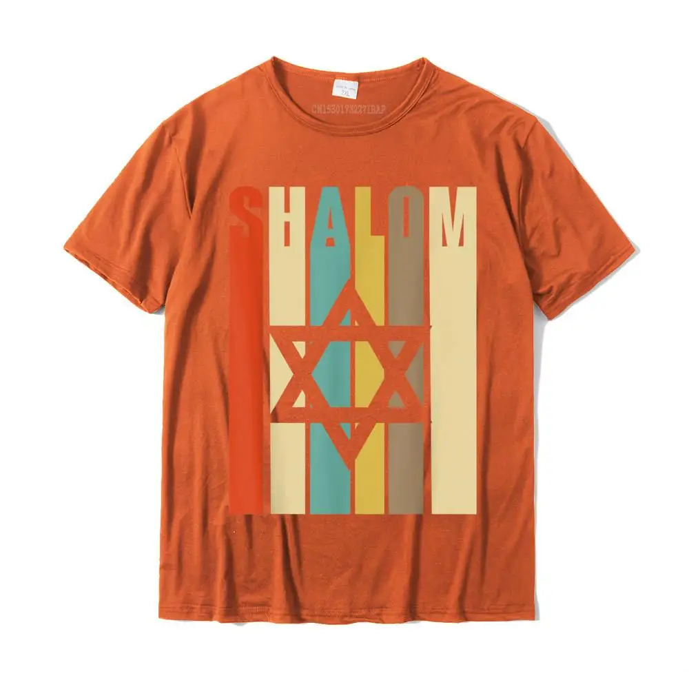 Printed On Tops Shirts Wholesale Round Neck Hip hop Short Sleeve 100% Cotton Men Tshirts Printing Tee Shirt Free Shipping Retro Style Shalom Jewish T-Shirt With Star Of David__MZ16423 orange