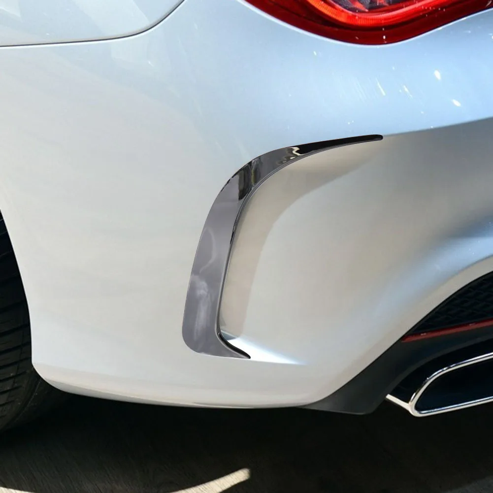 ABS Carbon Fiber Look Rear Bumper Spoiler Air Vent Cover Side Canard For Mercedes-Benz W117 CLA 200 250 45 AMG 2014-