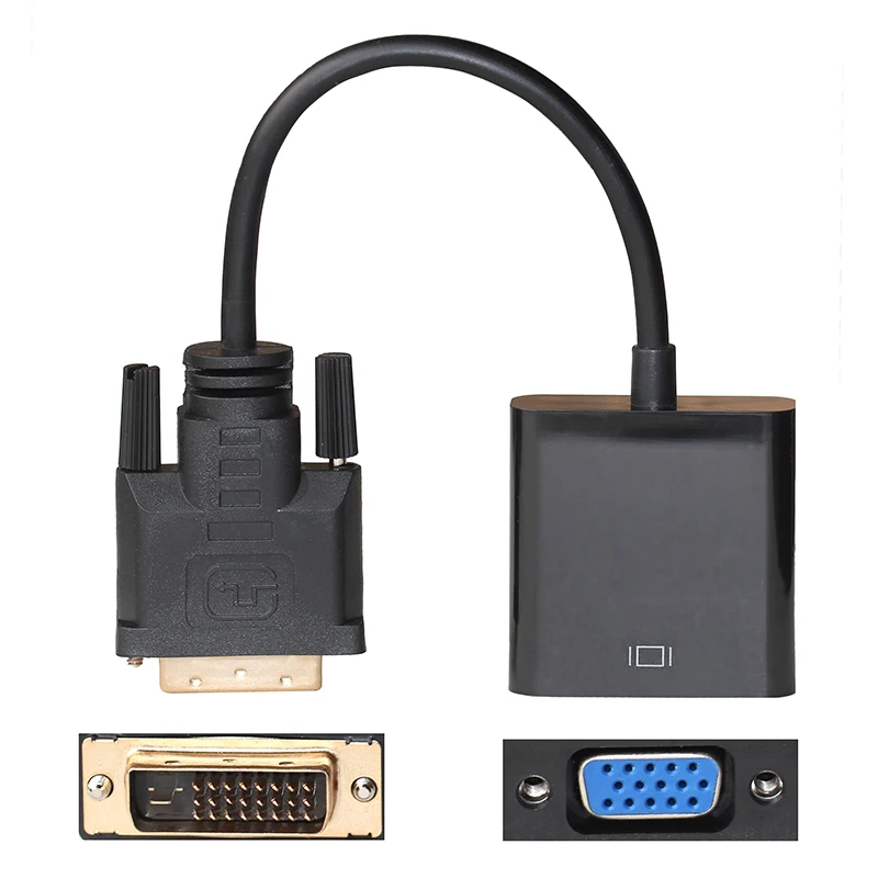 DVI-D Male to VGA Female Converter with IC for computer HDTV PC Laptop Projector |