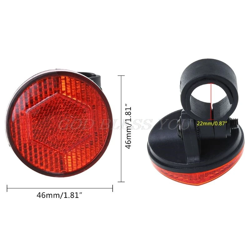 Bicycle Handlebar Reflector Reflective Lens Front Safety Warning Light Tail Light 22.2mm Handlebar MTB Road Bike