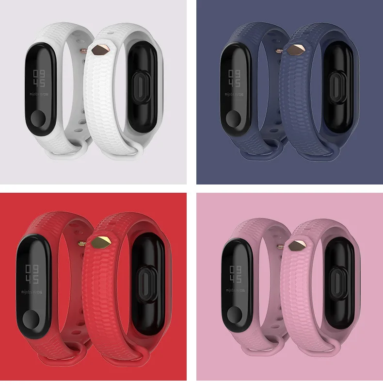 Дизайн силиконовый браслет для Xiaomi mi Band 3 Аксессуары mi Band 4 сотовый узор силиконовый браслет mi band 3