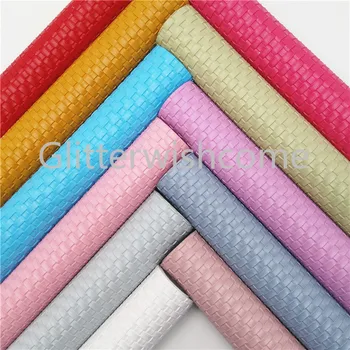 

Glitterwishcome 21X29CM A4 Size Vinyl For Bows Weaving Embossed Synthetic leather Faux Leather Sheets for Bows, GM725A