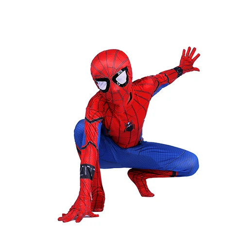Комбинезон Человека-паука; костюм Человека-паука; нарядное платье для больших детей; костюм на Хеллоуин; цвет красный, черный; спандекс; одежда для косплея с объемным рисунком; PQ182 - Цвет: 04