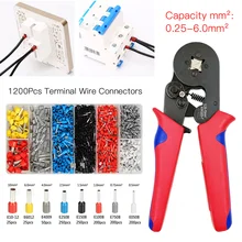 Alicates crimpadores de virola de arranque, juego de conectores de Terminal de cable, 1200 Uds.