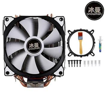 

SNOWMAN 4PIN CPU Cooling System Direct Contact CPU Cooler Master Heatpipes Freeze Tower CPU Cooling Double Fan with PWM 2 Fans