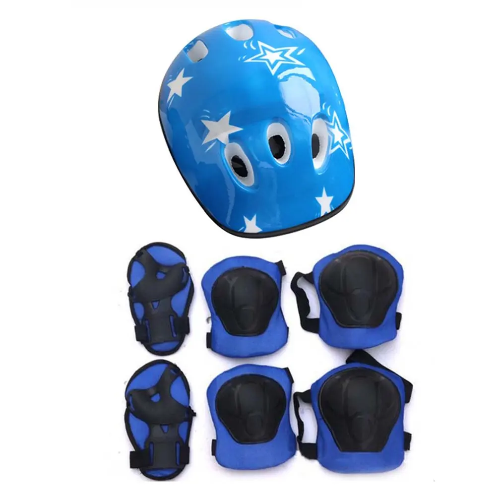 

OCDAY 7PCS Children's skating protection equipment set 1 helmet + 2 knee pads + 2 elbow pads + 2 hand pad skating equipment