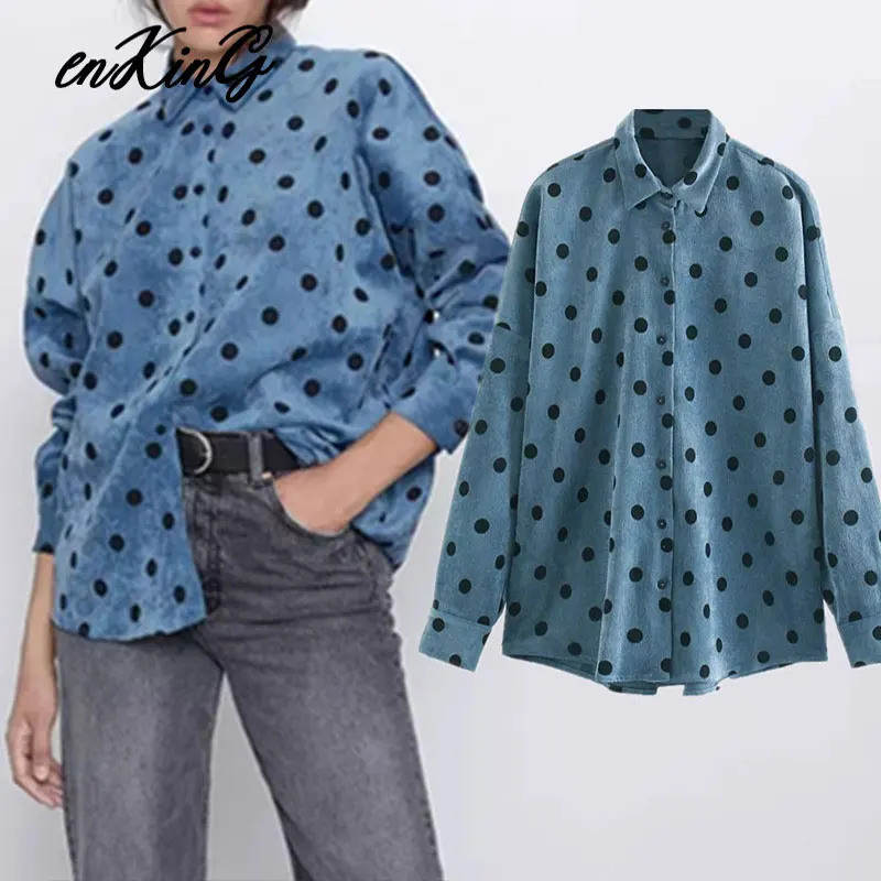 

2019 england vintage dot corduroy oversize shirt women blusas mujer de moda 2019 shirt womens tops and tshirts plus size