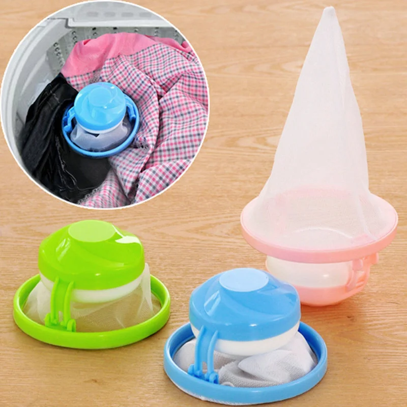 

Laundry Bag Hair Catcher Mesh Pouches Filter Creative Practical Polyester Plastic Home Clothes Washing Machine Floating Lint
