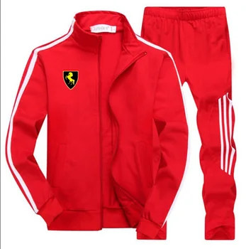 

Men's Gym TrackSuit Sport Jacket Suit Set Trousers Black Red White Orange Blue