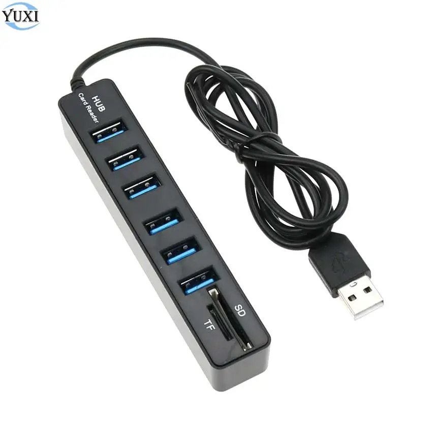 USB-концентратор YuXi usb-хаб 2 0 6 портов USB Высокоскоростной разветвитель устройство