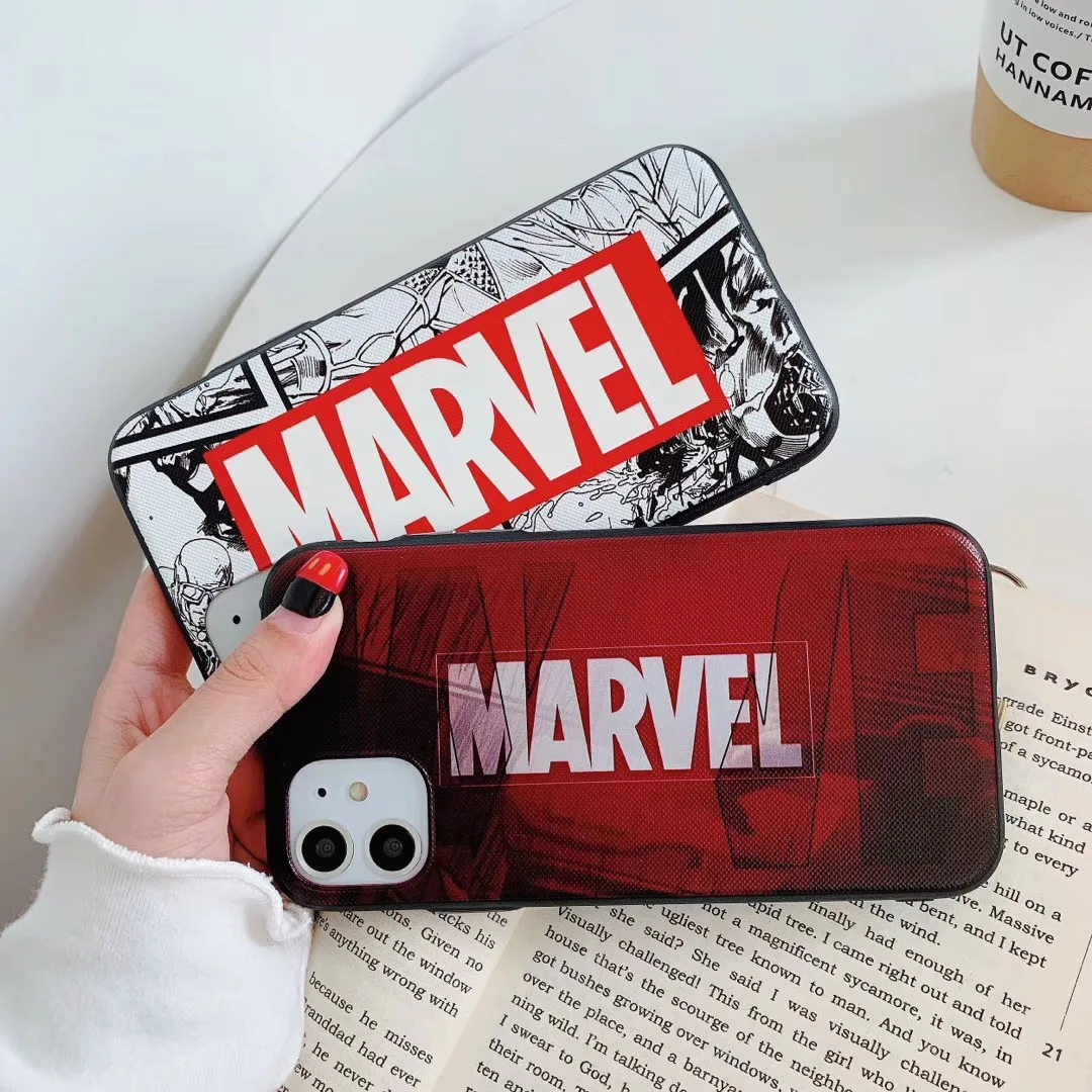 Чехол для телефона с надписью Marvel Мстители iPhone 7 8 6 6s Plus 11 pro X XS Max XR жесткая Лаковая