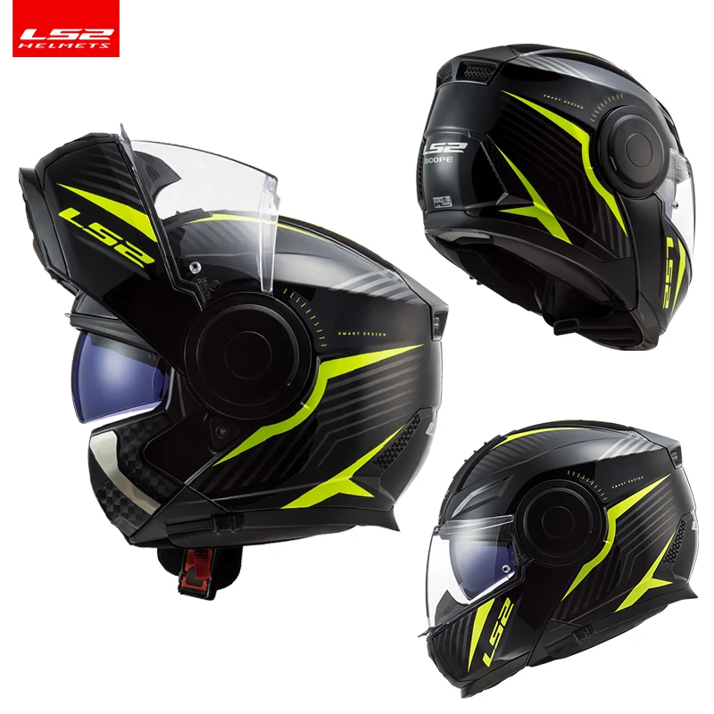 PROD 1005002114461323 LS2 Capacete Helmets LS2 FF902 SCOPE Flip Up
Modular Motocycle Helmet Man Women Casco With Dual Lens Casque Moto
