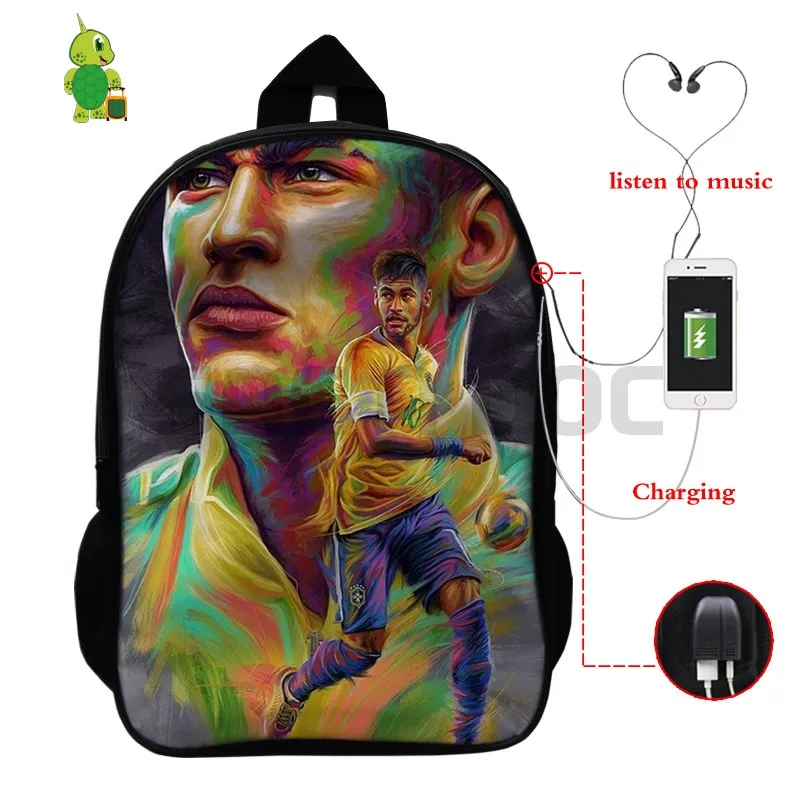 Mochila Feminina Neymar рюкзак USB зарядка школьный рюкзак женский рюкзак для ноутбука многофункциональные дорожные сумки на плечо - Цвет: 15