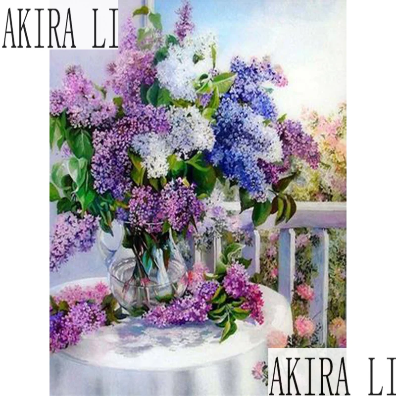 

DIY 5d diamond painting full square / round diamond embroidery "Lavender-vase" rhinestone Diamond setting home decor painting